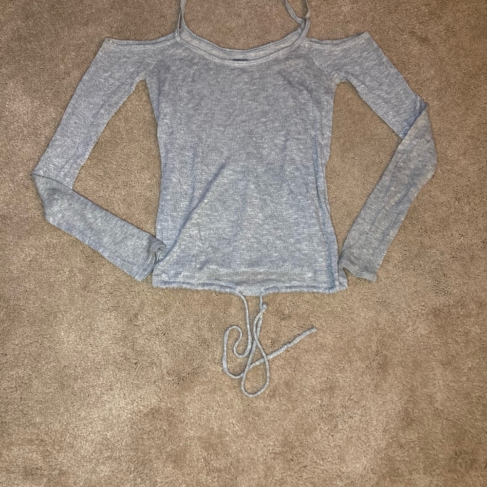 Women's Gray Off-Shoulder Top